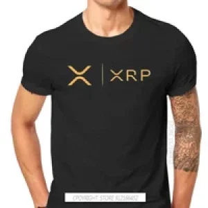 Cryptocurrency Crypto Miner XRP RIPPLE NEW GOLD SIDE BY SIDE Tshirt Harajuku Punk Men’s Tshirts Tops Pure Cotton O-Neck T Shirt