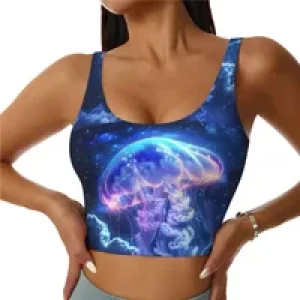 Women Sexy Sports Vest Jellyfish Female Streetwear Sport Lingerie Tee Crop Top