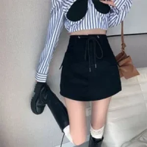 Korean Fashion Style High Waist Gyaru Women’s Denim Skirt Aesthetic Harajuku Clothing Sales New In Cheap Female Jeans Skirts