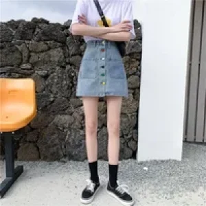 High Waist with Pocket Chubby Female Jeans Skirts Vintage A Line Luxury Elegant Cheap Quality Y2k Chic Short Women’s Denim Skirt