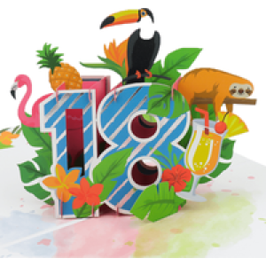 18th Birthday Tropical Pop Up Card