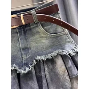 Female Jeans Skirts Patchwork Streetwear Y2k Vintage Clothing Trend 2025 Korean Fashion Summer New In Midi Women’s Denim Skirt