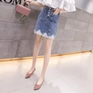 High Waist Wrap Tight Female Jeans Skirts Patchwork Modest Luxury Elegant Casual Stylish Streetwear Premium Women’s Denim Skirt