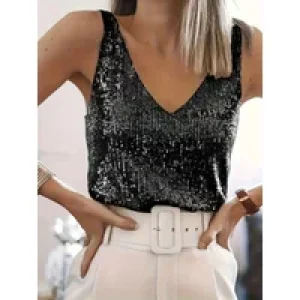 Plus Size 1XL-5XL Women Casual Vest Tank Tops Ladies Loose Fashion Sleeveless Sexy Vest Tops