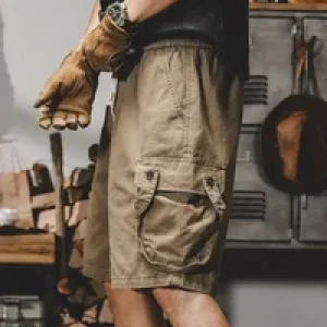 Men’s Cargo Shorts Baggy Wide Work Male Short Pants Loose with Draw String Comfortable Japanese Street Style Streetwear Y2k