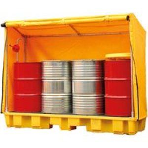 4 Drum In-line Covered Spill Pallet 235 litre capacity