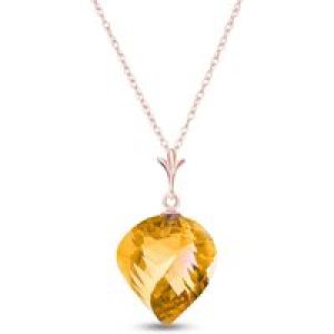 Citrine Salma Dimensional Abstract Pendant Necklace in 9ct Rose Gold