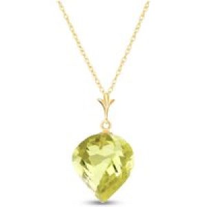 Lemon Quartz Salma Dimensional Abstract Pendant Necklace in 9ct Gold