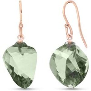 Green Amethyst Salma Dimensional Abstract Earrings in 9ct Rose Gold
