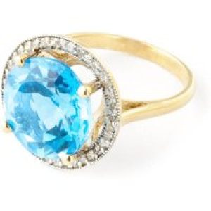 Blue Topaz & Diamond Octavia Halo Ring in 9ct Gold