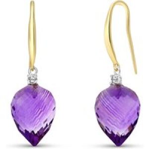 Amethyst & Diamond Astrid Classic Drop Earrings in 9ct Gold