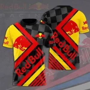 New T-shirt Luxury Brand Red Bull Racing Oversized Round Neck Top Red Bull Printed Men’s T-shirt Sports Casual Large Size Top