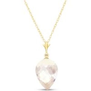White Topaz Savannah Drop Pendant Necklace in 9ct Gold