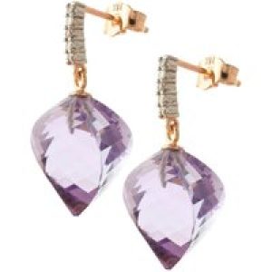 Amethyst & Diamond Avery Dimensional Stud Drop Earrings in 9ct Rose Gold