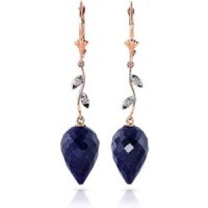 Sapphire & Diamond Vine Drop Earrings in 9ct Rose Gold