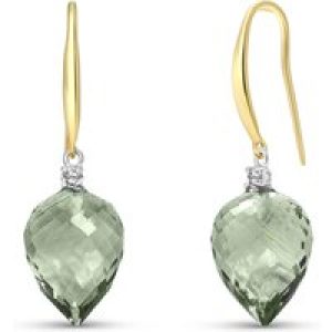 Green Amethyst & Diamond Astrid Classic Drop Earrings in 9ct Gold