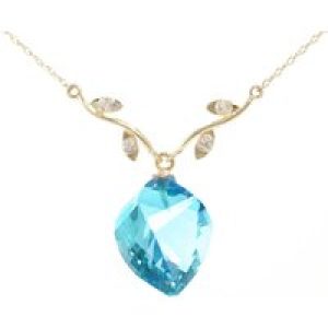 Blue Topaz & Diamond Salma Dimensional Vine Pendant Necklace in 9ct Gold