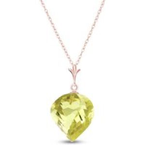 Lemon Quartz Salma Dimensional Abstract Pendant Necklace in 9ct Rose Gold