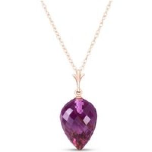 Amethyst Savannah Drop Pendant Necklace in 9ct Rose Gold