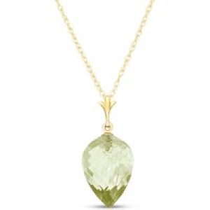 Green Amethyst Savannah Drop Pendant Necklace in 9ct Gold