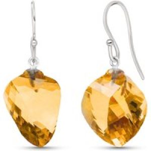 Citrine Salma Dimensional Abstract Earrings in 9ct White Gold