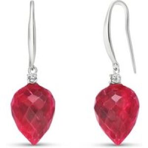 Ruby & Diamond Astrid Classic Drop Earrings in 9ct White Gold