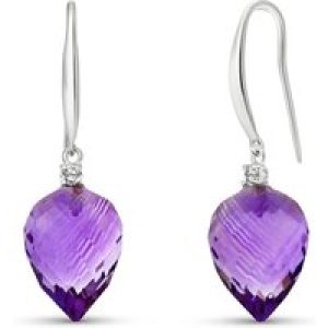 Amethyst & Diamond Astrid Classic Drop Earrings in 9ct White Gold