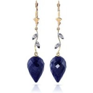 Sapphire & Diamond Vine Drop Earrings in 9ct Gold
