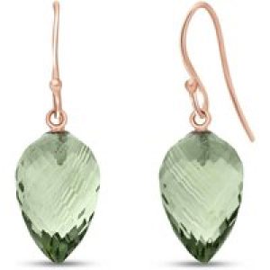 Green Amethyst Salma Dimensional Drop Earrings in 9ct Rose Gold