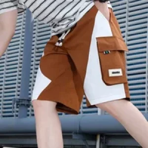 Men’s Cargo Shorts Baggy Half with Draw String Long Male Short Pants Wide Loose Elastic Waist Pockets Bermuda Comfortable New In