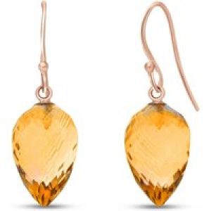 Citrine Salma Dimensional Drop Earrings in 9ct Rose Gold