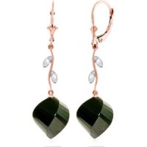 Spinel & Diamond Dimensional Drop Earrings in 9ct Rose Gold