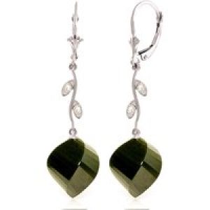 Spinel & Diamond Dimensional Drop Earrings in 9ct White Gold