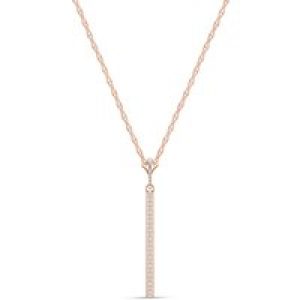 Diamond Hazel Vertical Bar Pendant Necklace in 9ct Rose Gold