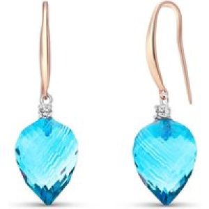 Blue Topaz & Diamond Astrid Classic Drop Earrings in 9ct Rose Gold