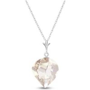 White Topaz Salma Dimensional Abstract Pendant Necklace in 9ct White Gold