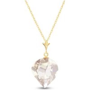 White Topaz Salma Dimensional Abstract Pendant Necklace in 9ct Gold