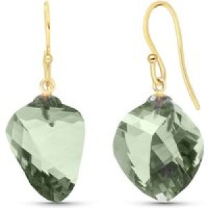 Green Amethyst Salma Dimensional Abstract Earrings in 9ct Gold