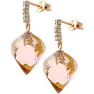 Citrine & Diamond Avery Dimensional Stud Drop Earrings in 9ct Rose Gold