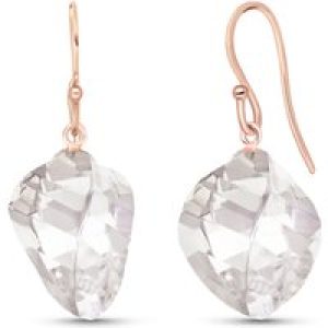 White Topaz Salma Dimensional Abstract Earrings in 9ct Rose Gold