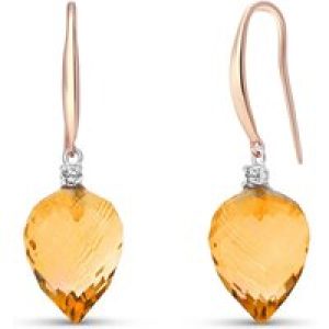 Citrine & Diamond Astrid Classic Drop Earrings in 9ct Rose Gold