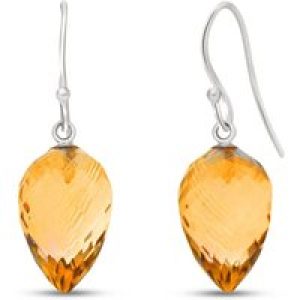 Citrine Salma Dimensional Drop Earrings in 9ct White Gold