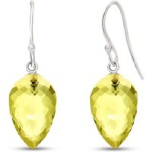 Lemon Quartz Salma Dimensional Drop Earrings in 9ct White Gold