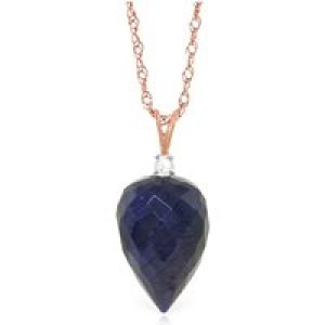 Sapphire & Diamond Gwen Dimensional Pendant Necklace in 9ct Rose Gold