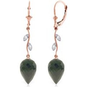 Spinel & Diamond Vine Drop Earrings in 9ct Rose Gold