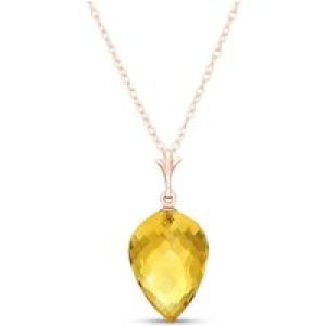 Citrine Savannah Drop Pendant Necklace in 9ct Rose Gold