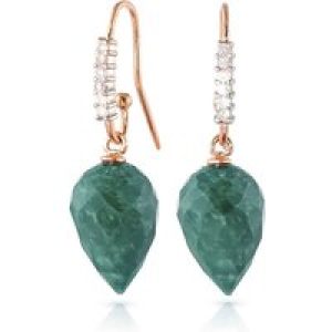 Emerald & Diamond Astrid Contemporary Drop Earrings in 9ct Rose Gold