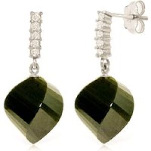 Spinel & Diamond Avery Dimensional Stud Drop Earrings in 9ct White Gold