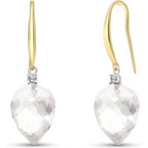 White Topaz & Diamond Astrid Classic Drop Earrings in 9ct Gold