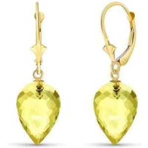 Lemon Quartz Salma Dimensional Drop Earrings in 9ct Gold